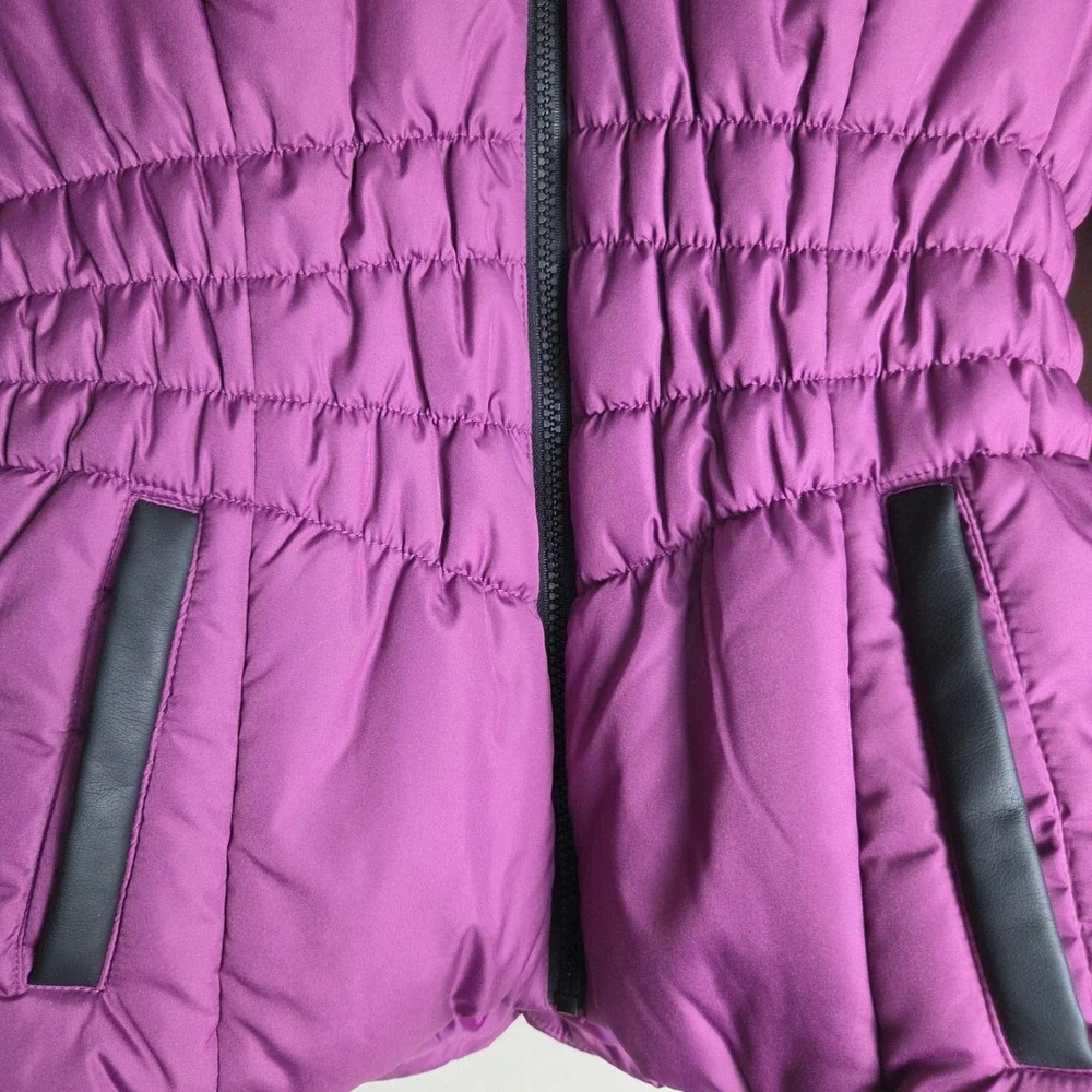 Celebrity Pink Girls Orchid Purple Faux Fur Hood Puffer Jacket Large NWT